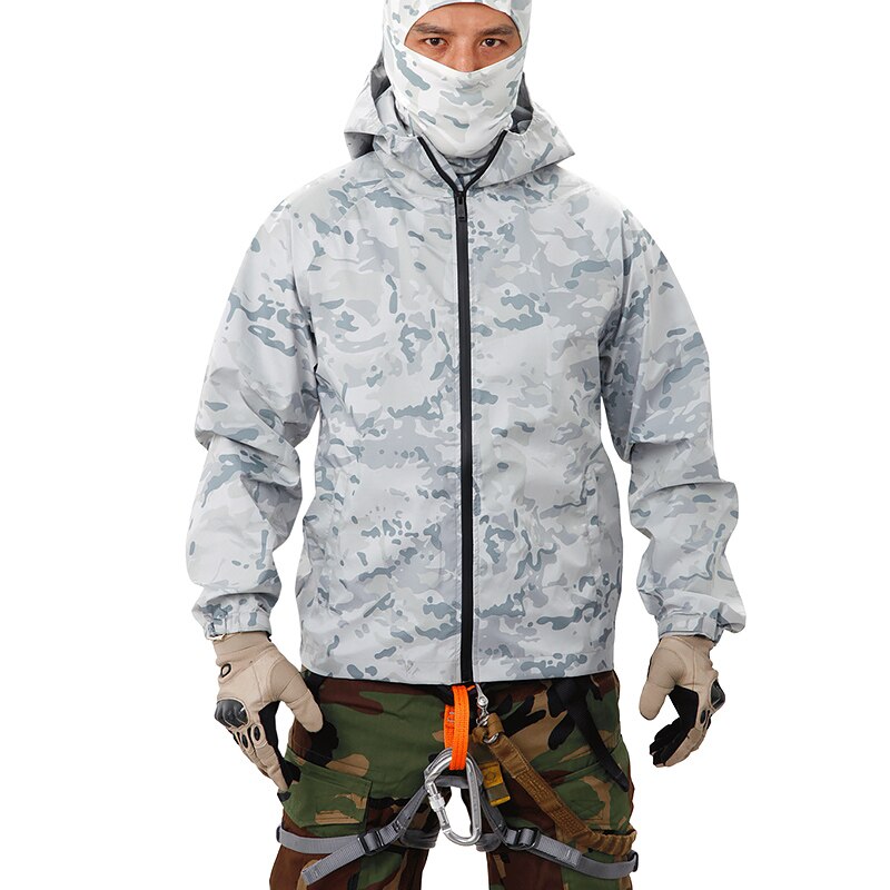 전술 비 재킷 남자 위장 육군 군사 윈드 브레이커, 멀티캠 슈퍼 라이트 야외 고품질 비옷